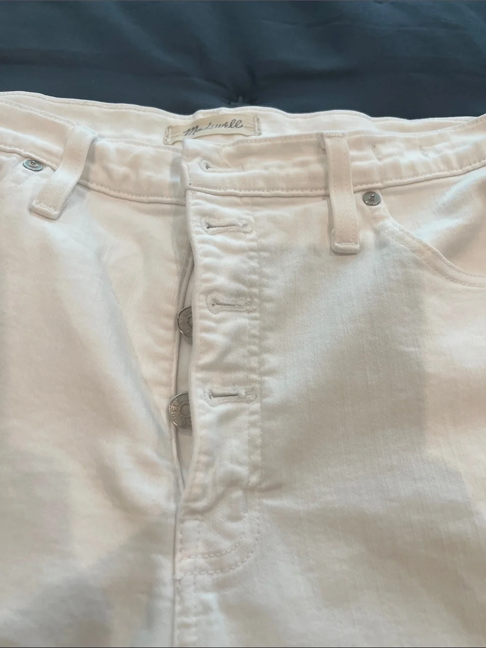 Madewell White High-Rise Skinny Crop Straight-Leg Jeans